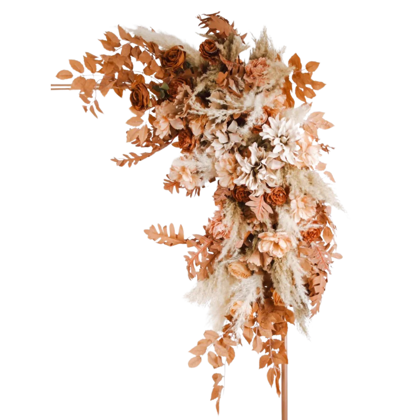 Pampas Dried Flower Arrangement Rust Orange