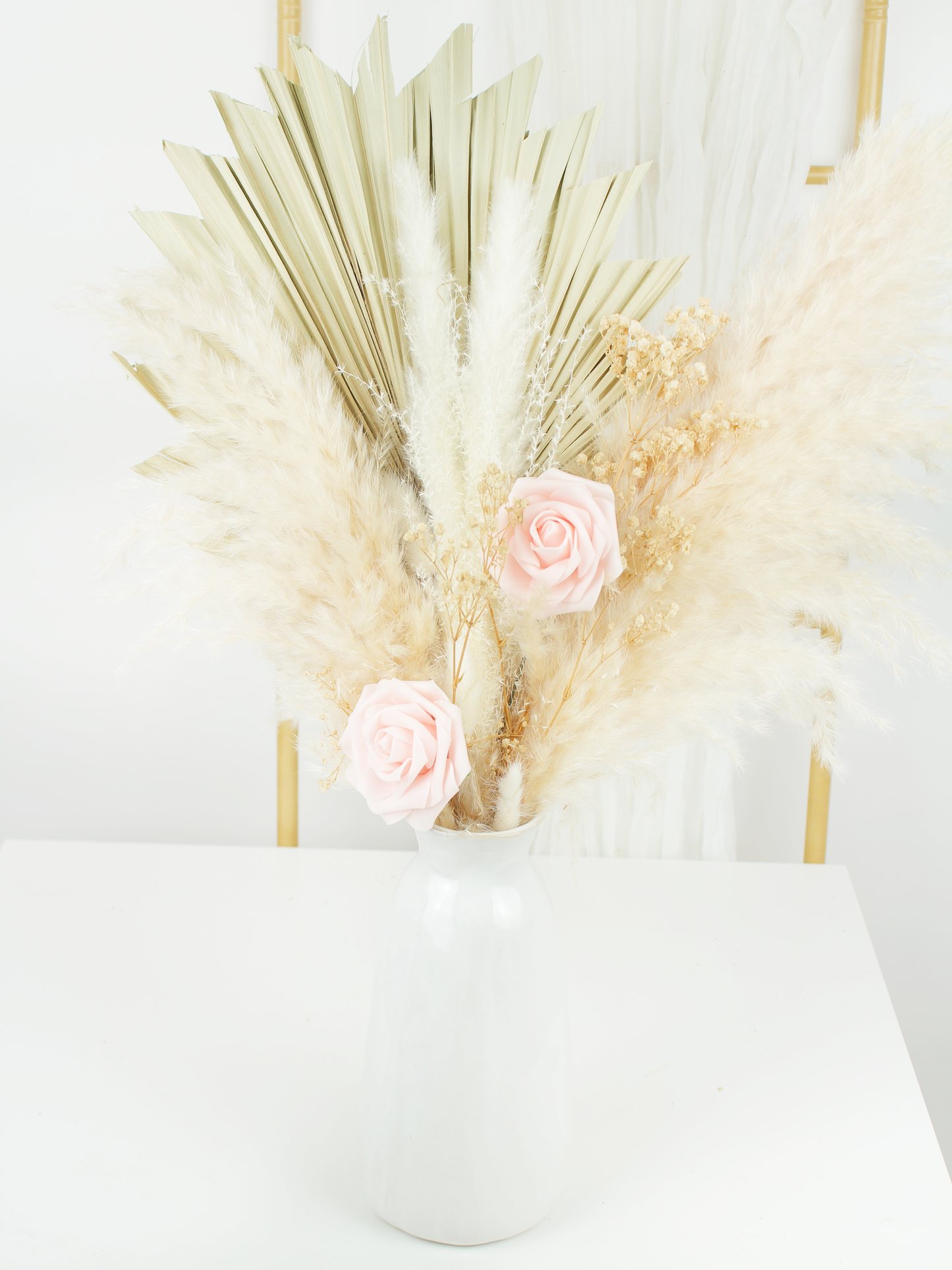 Spikey Palm Roses Centerpiece